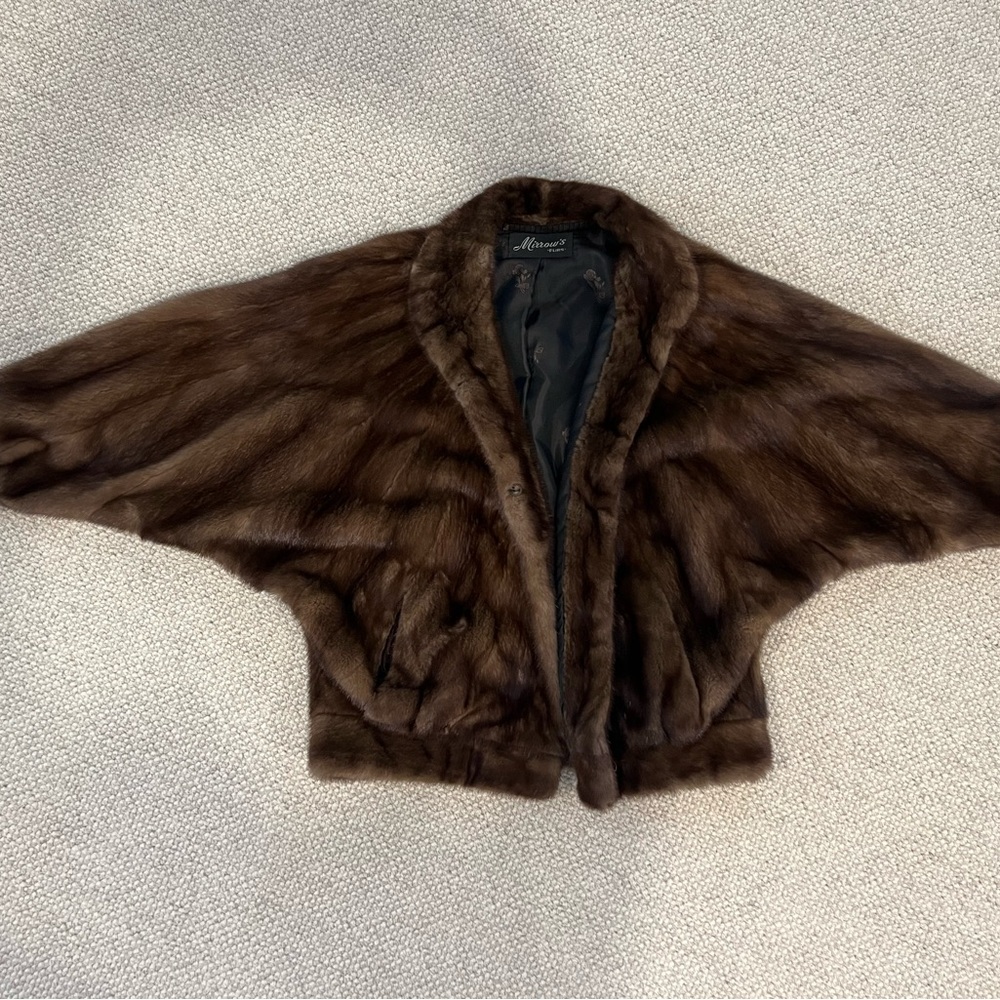 Luxurious Brown Bat Wing Fur Jacket
